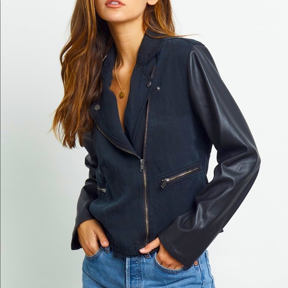 Rails Jackets & Blazers - NWT Rails moto black faux leather mix size S